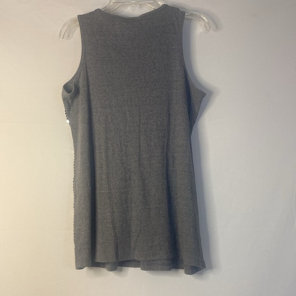 Seizin Gray Sequin Sleeveless Tank Top, Size 2XL - Picture 3 of 5